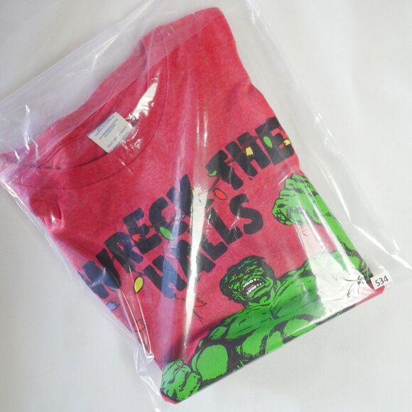 Incredible Hulk Men's Size S Wreck The Halls Chistmas Red Graphic T-Shirt - Picture 9 of 9